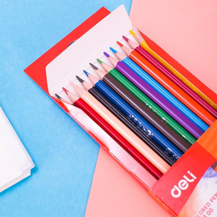 

DELI Colored Pencil 12C [EC00300] - Pensil warna anak-anak - pencil colour kids - Deli 12 color