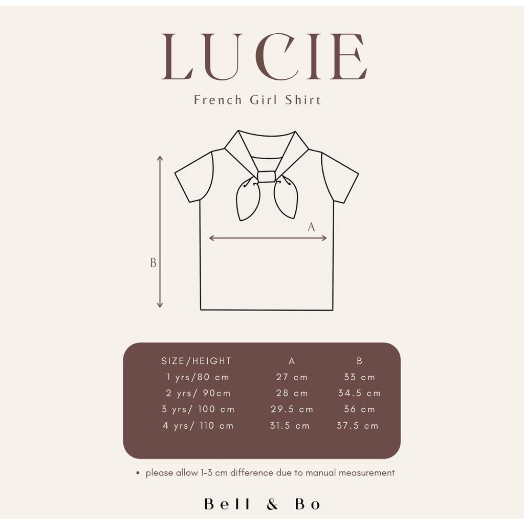 BELL AND BO LUCIE FRENCH GIRL SHIRT BAJU ANAK FASHION ANAK 1-4 TAHUN