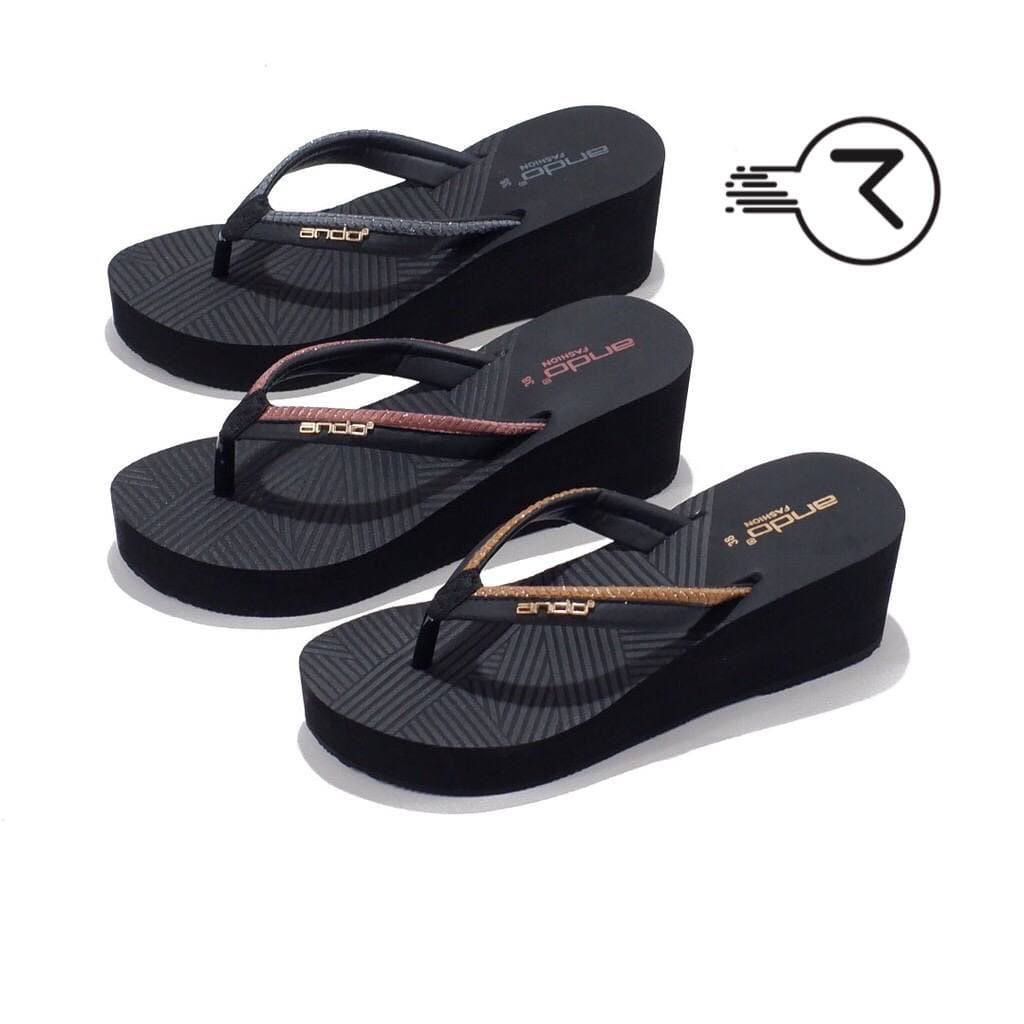 Sandal Wedges Wanita Hak Terbaru ANDO ORI