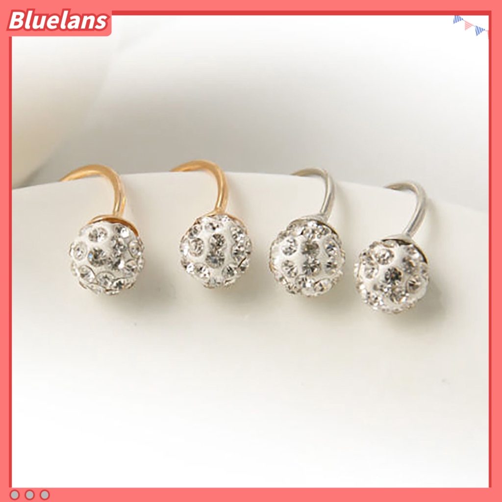 Bluelans 1Pair Ear Studs Faux Pearl Decor Jewelry Alloy Women Front Back Stud Earrings Party