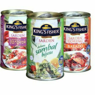 

KING'S FISHER ikan sarden kaleng SAMBAL HIJAU / BANGKOK/ BALADO 155gr.