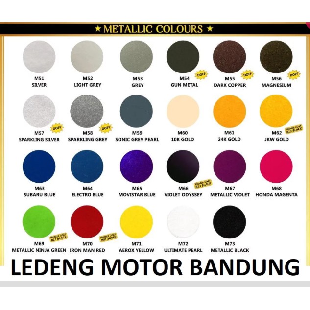 ULTIMATE Mettalic Metalik Metalic Satin Colours Cat Pylox Sapporo Sekelas Samurai Paint