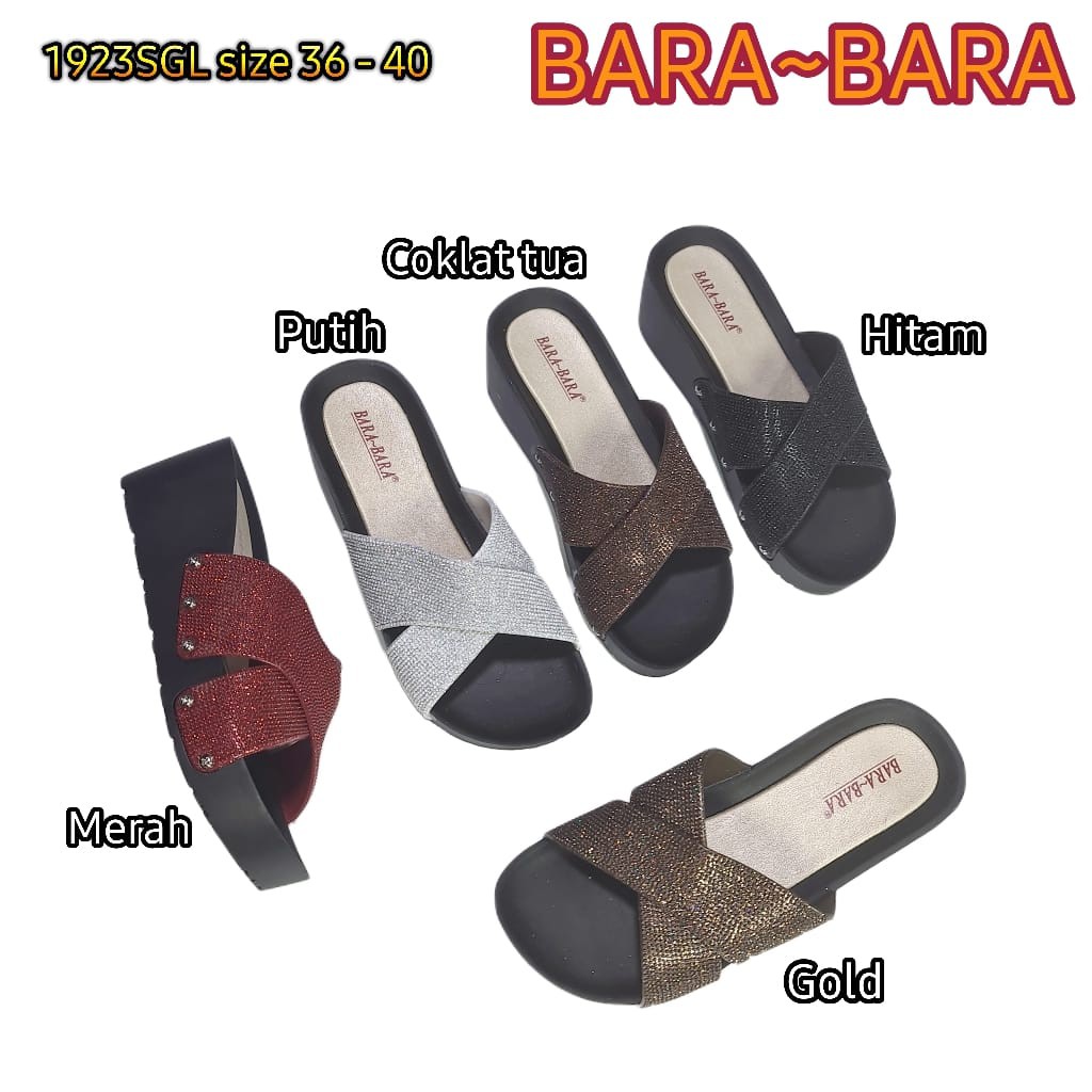 BARA BARA ORIGINAL jelly sendal karet empuk murah sandal wanita wedges import barabara cewek 1923sgl