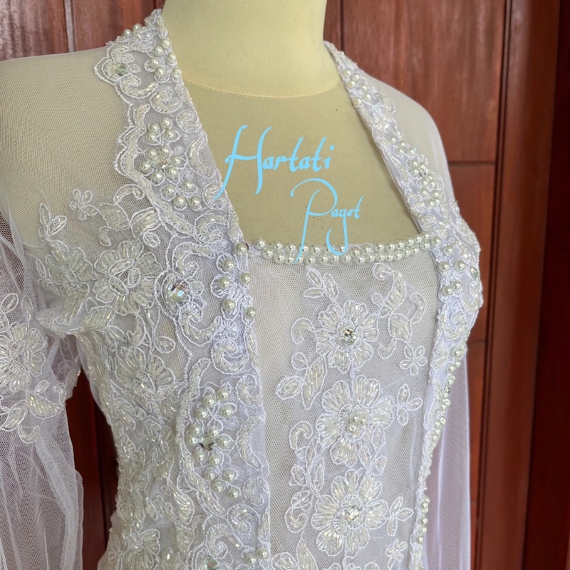 (Ready) Kebaya Kutu Baru Akad Full Payet / Kebaya Pengantin / Gaun Kutu Baru