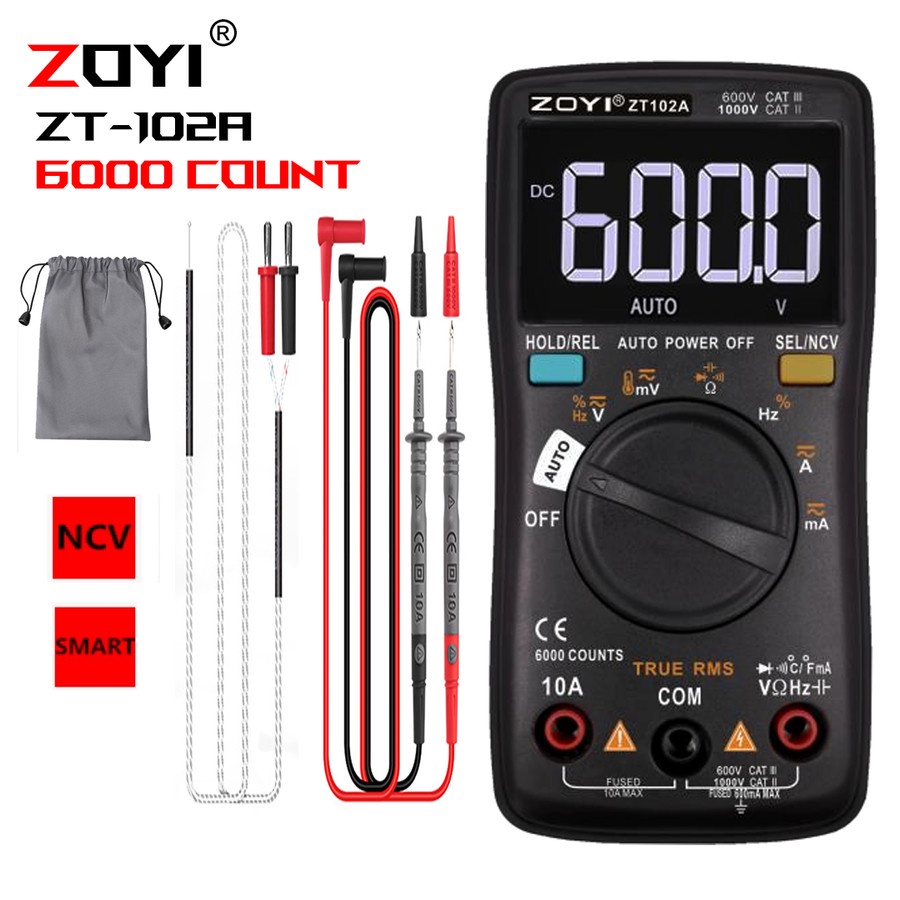 ZOYI ZT102A Upgrade Auto Multimeter Digital Avometer Multitester NCV Original Protect