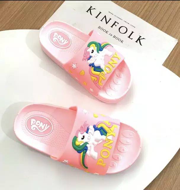 Sandal Selop Slop Unicorn Pony Anak Impor