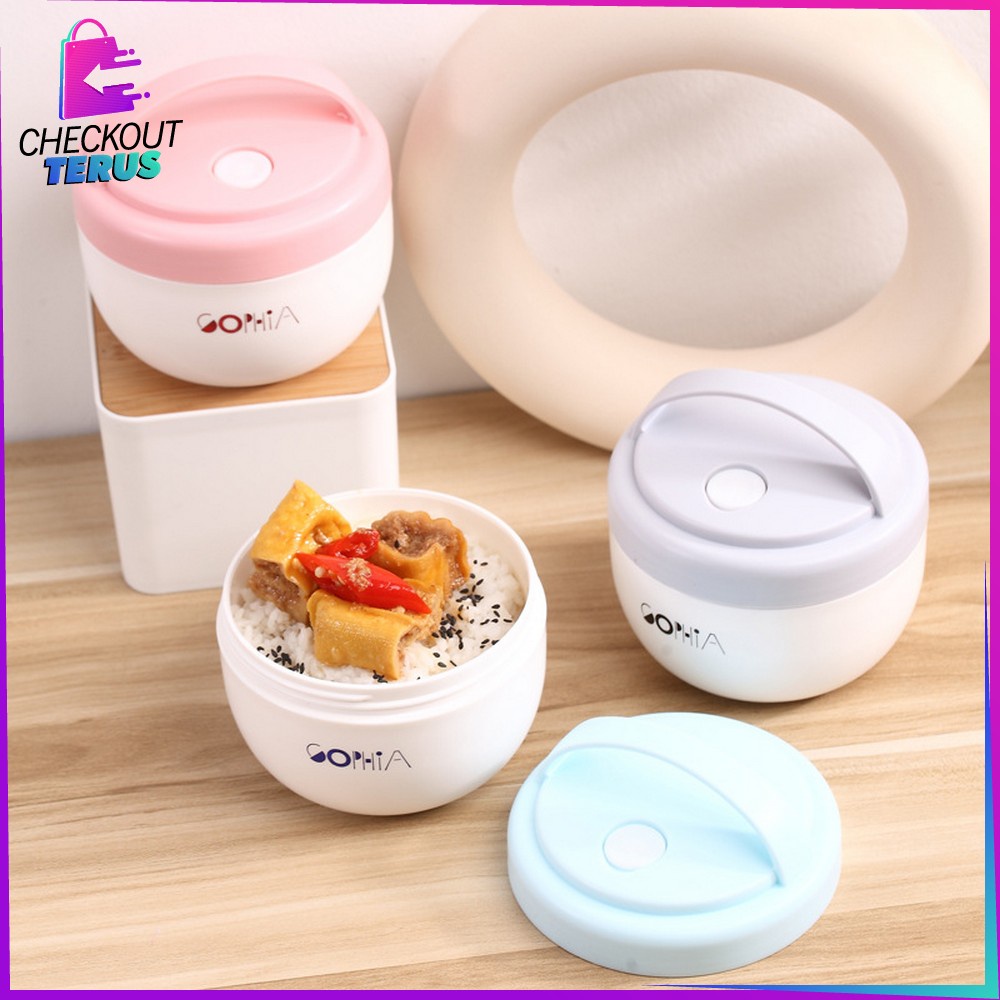 CT C702 Tempat Makan Bubur Kotak Bekal Sup Portable BPA FREE 560ML Bentuk Mangkok Dengan Pegangan Anti Tumpah