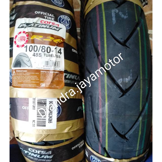 Ban tubles matic corsa R26 100/80.14.free pentil for all matic