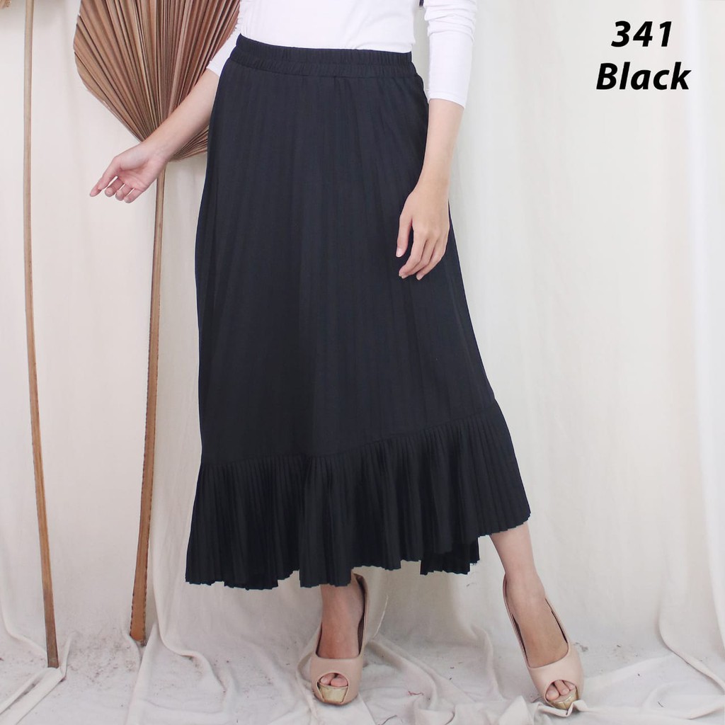 ROK PLISKET MURAH 341 ROK PRISKET PANJANG PLEATED SKIRT FLARE SKIRT MAYUNG FLOWY REMPEL