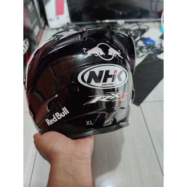 Helm Nhk rx9 fullface flat visor iradium solid Redbull-4