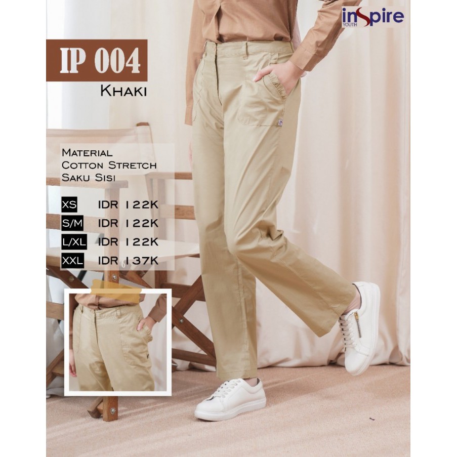 Inspire Pants IP 04 Bahan Cotton Stretch Celana Wanita Celana Bawahan Polos