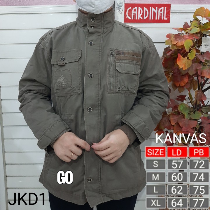 gos JKD CARDINAL JAKET KANVAS Cowok Casual Jaket Pria Outdoor Keren