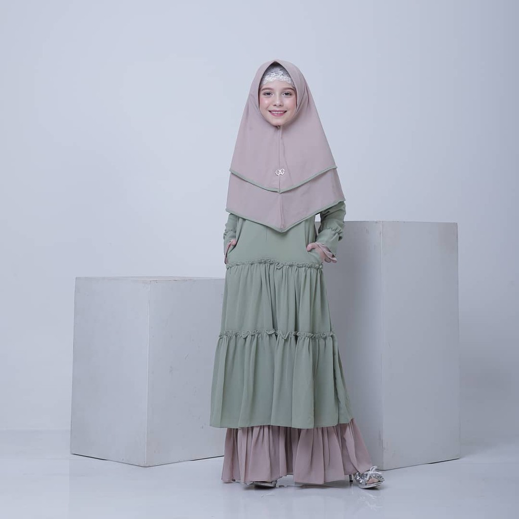 CAMELIA KIDS SYAR'I Gamis Anak 7-9 tahun Panjang Trendy Modern Kids Baju Panjang Stelan Syar’i Polos 2022