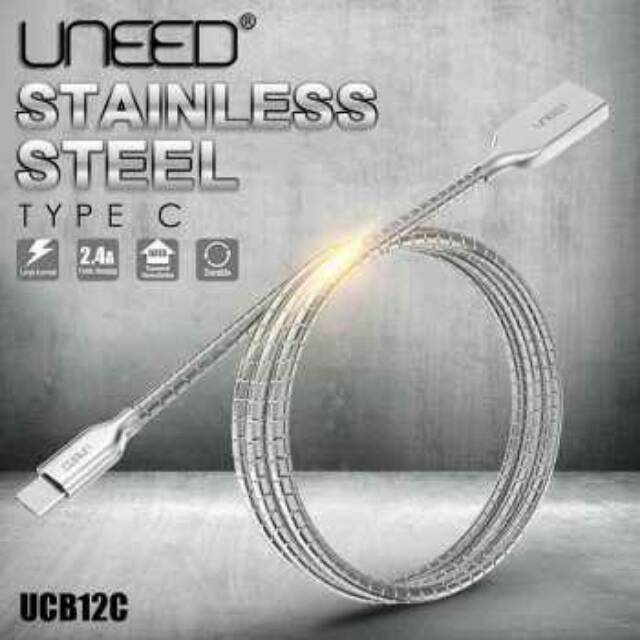 Cable charger uneed type-c stainless