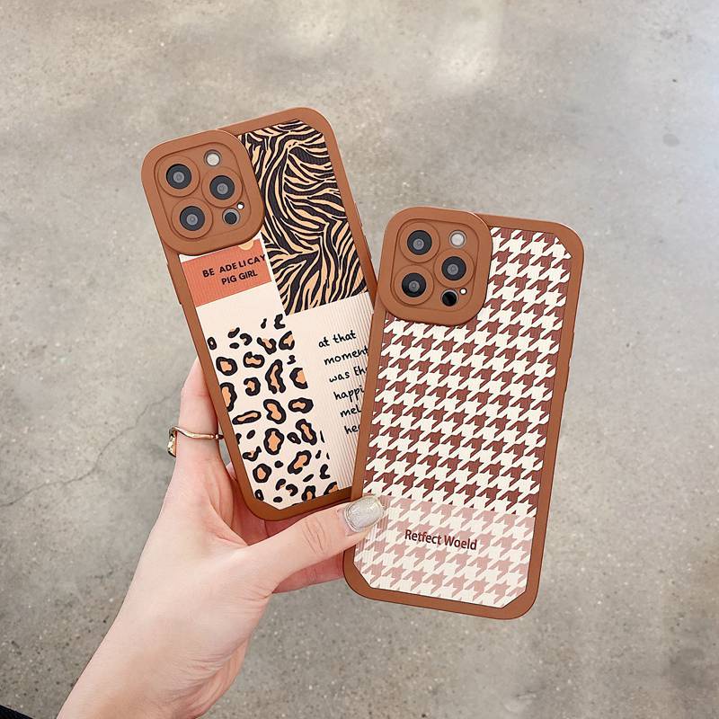 Angel Eyes Leopard Stitch Soft Case OPPO A53 A33 A31 A5 A9 2020 A3S A7 A5S A12 A11K A52 A92 F9 Pro F11 Casing VIVO Y11 Y12 Y12i Y15 Y17 Y19 Y20 Y20i Y20S Y12S Y93 Y91C V9 V20 Pro S1