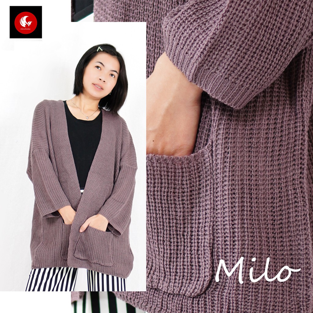 OKECHUKU Oversize Lavella Kardigan Wanita Outer Wanita Cardigan Rajut-Milo