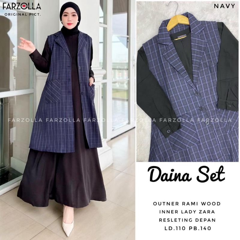 Dress Muslim Wanita Original Farzola-Daina navy