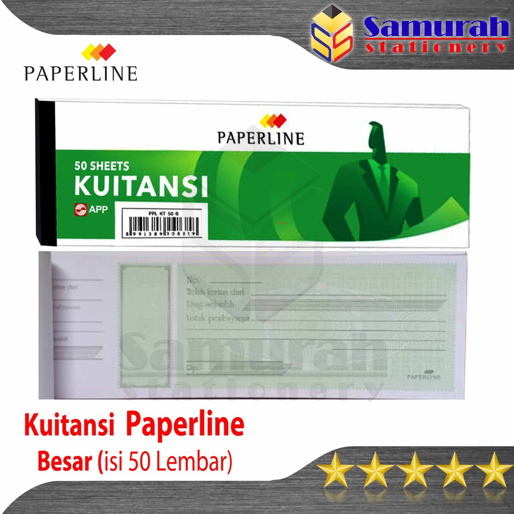 

Buku Kuitansi Paperline Ukuran Besar isi 50 Lembar / Bukti Kwitansi KT 50 B