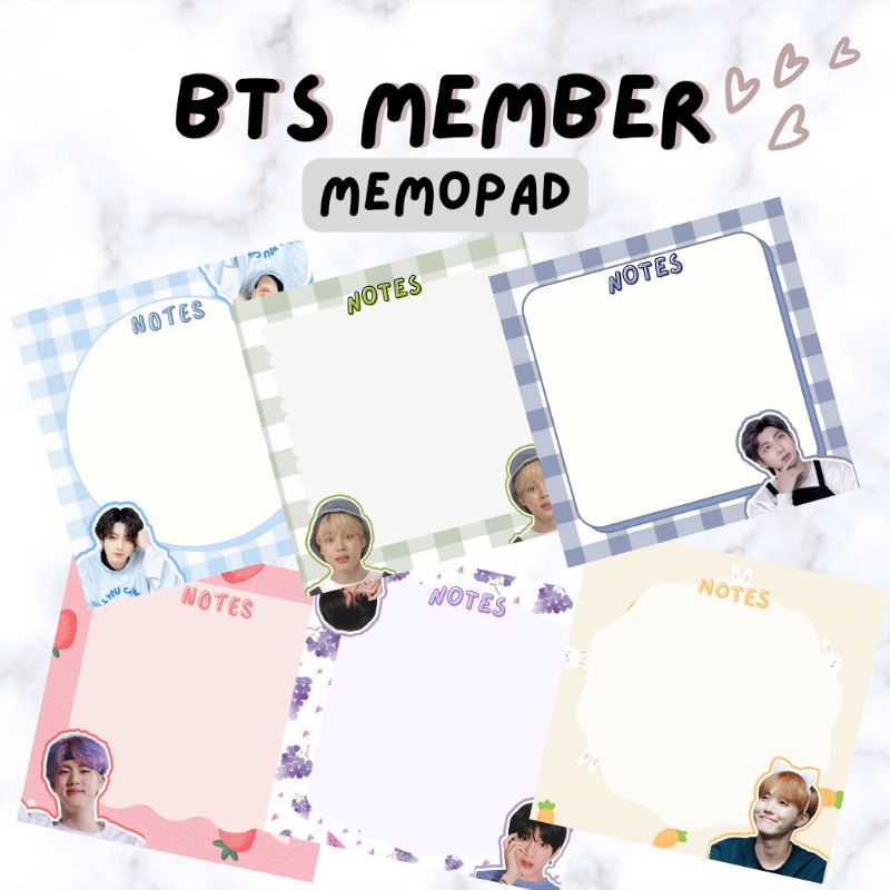 

[KPOP] BTS NOTES MEMO NOTEPAD MEMOPAD CUTE 50 LEMBAR Printable