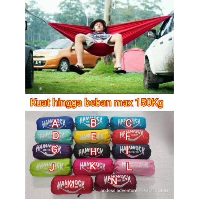 PROMO!!! ANDESS HAMMOCK AYUNAN GANTUNG AYUNAN TIDUR WEBBING BARTEX