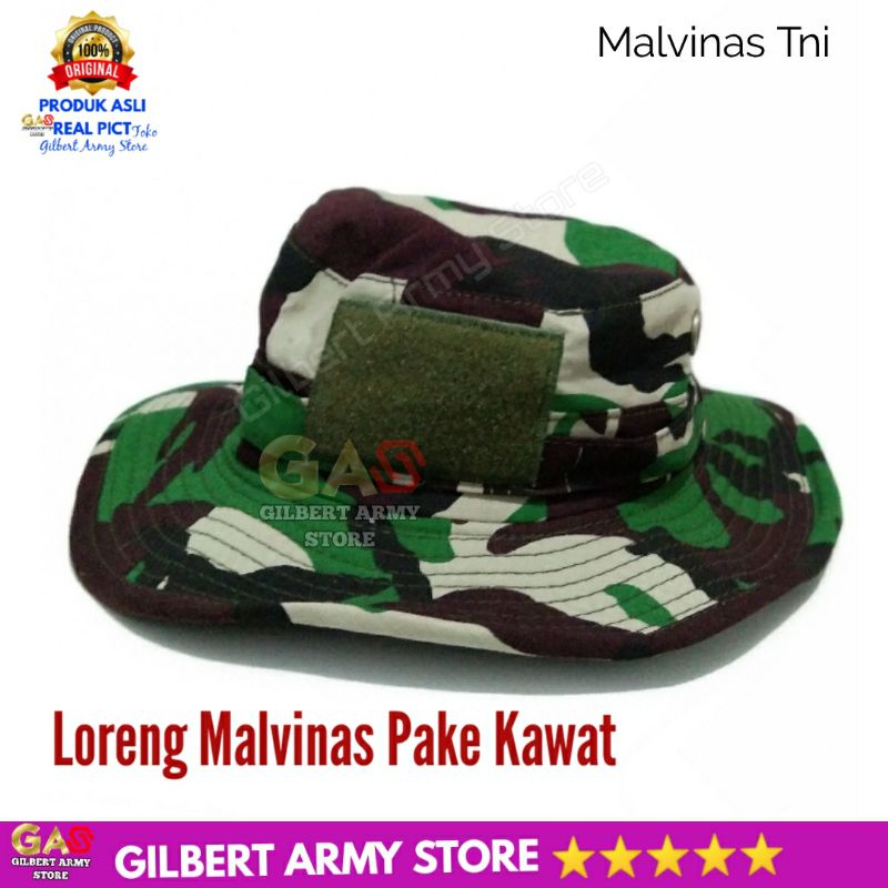 Topi Rimba Loreng Pake Kawat Terbaru GILBERT ARMY STORE corak Camo Malvinas Ripstop Sritek Tni