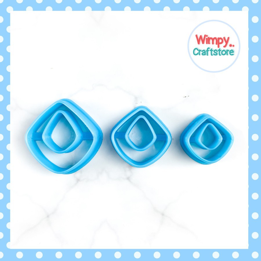 Wimpy Cetakan Anting Clay Cutter Rhombus B Cookies Cutter Fondant Coklat