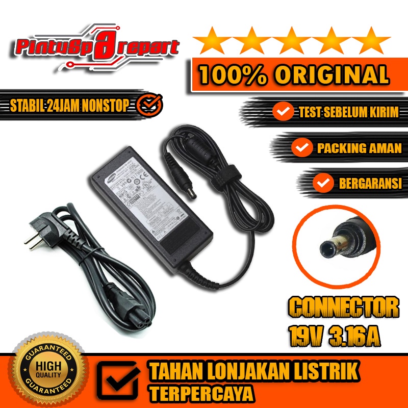 Casan Adaptor Charger Laptop Samsung NP300E4V NP300E4X NP270 NP275 NP300 NP355 Original 19V 3.16A 5.