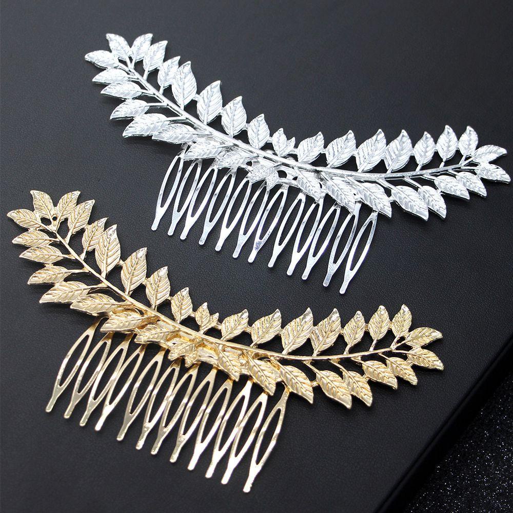 NEEDWAY Needway Sisir Rambut tiara Inserting Wedding Leaves shape Headwear Wedding tiara Hiasan Kepala Jepit Rambut