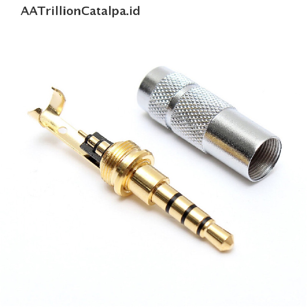 (AATrillionCatalpa) Konektor Jack Audio 3.5mm 4 Pole Male Stereo Untuk Headphone