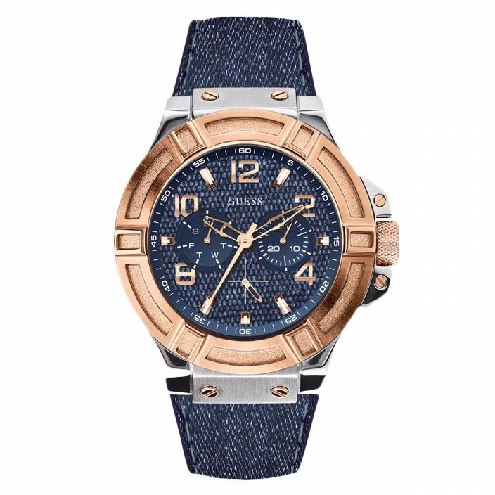 JAM TANGAN PRIA GUESS W0040G6 NYLON DENIM ORIGINAL