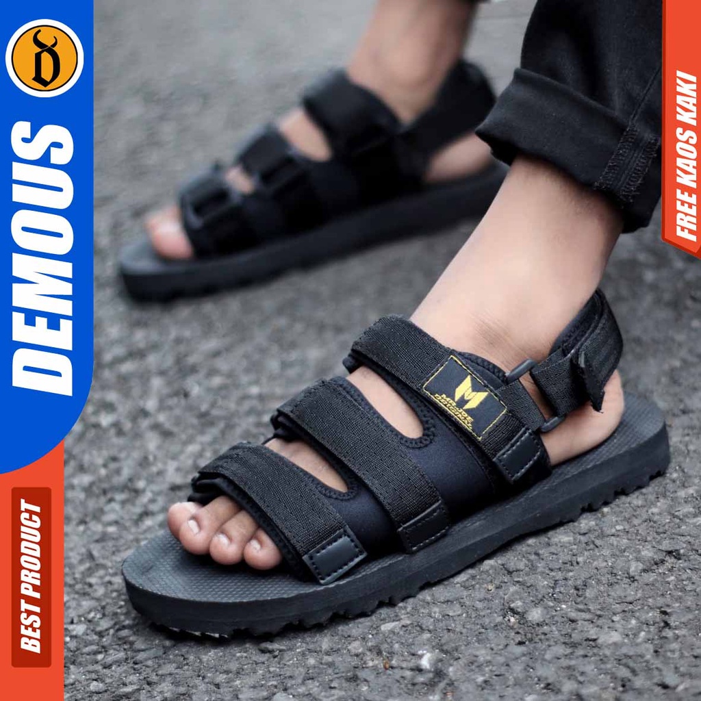 DEMOUS DOMIE Sepatu Sandal Gunung Traveling Pria Hitam