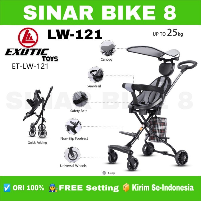 Kereta Dorong Anak Bayi Magic Stroller EXOTIC LW 121 Kanopi