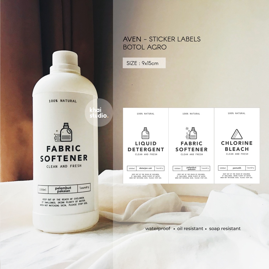 AVEN - Label Sticker Botol Refill Laundry / Label Sticker botol Agro