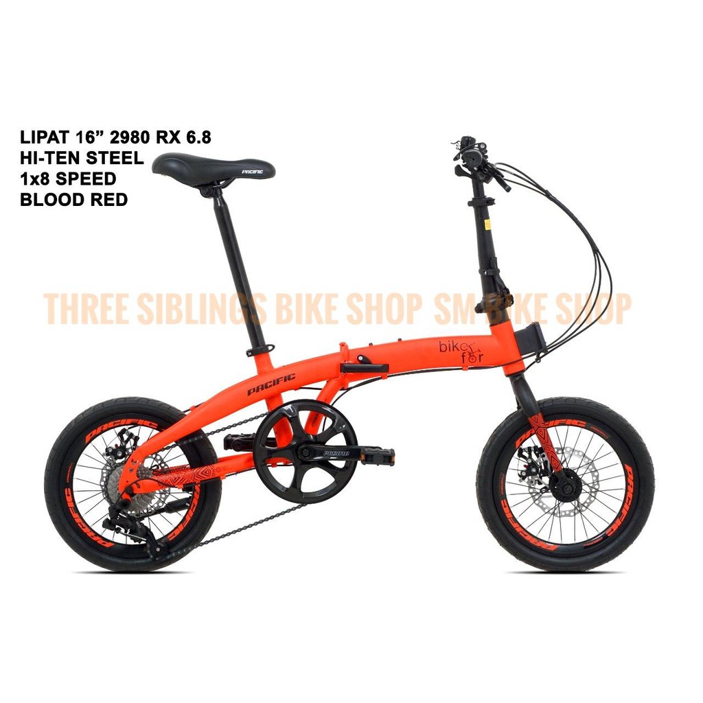 SEPEDA LIPAT PACIFIC 2980 RX 6.8 16 INCH WARNA MERAH