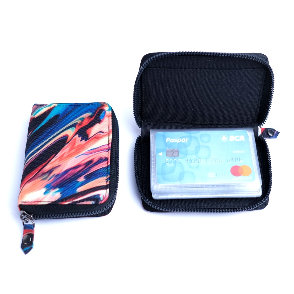 Dompet Card Holder Wallet Mini Resleting Tempat Kartu Atm Emas Antam 24 Slot