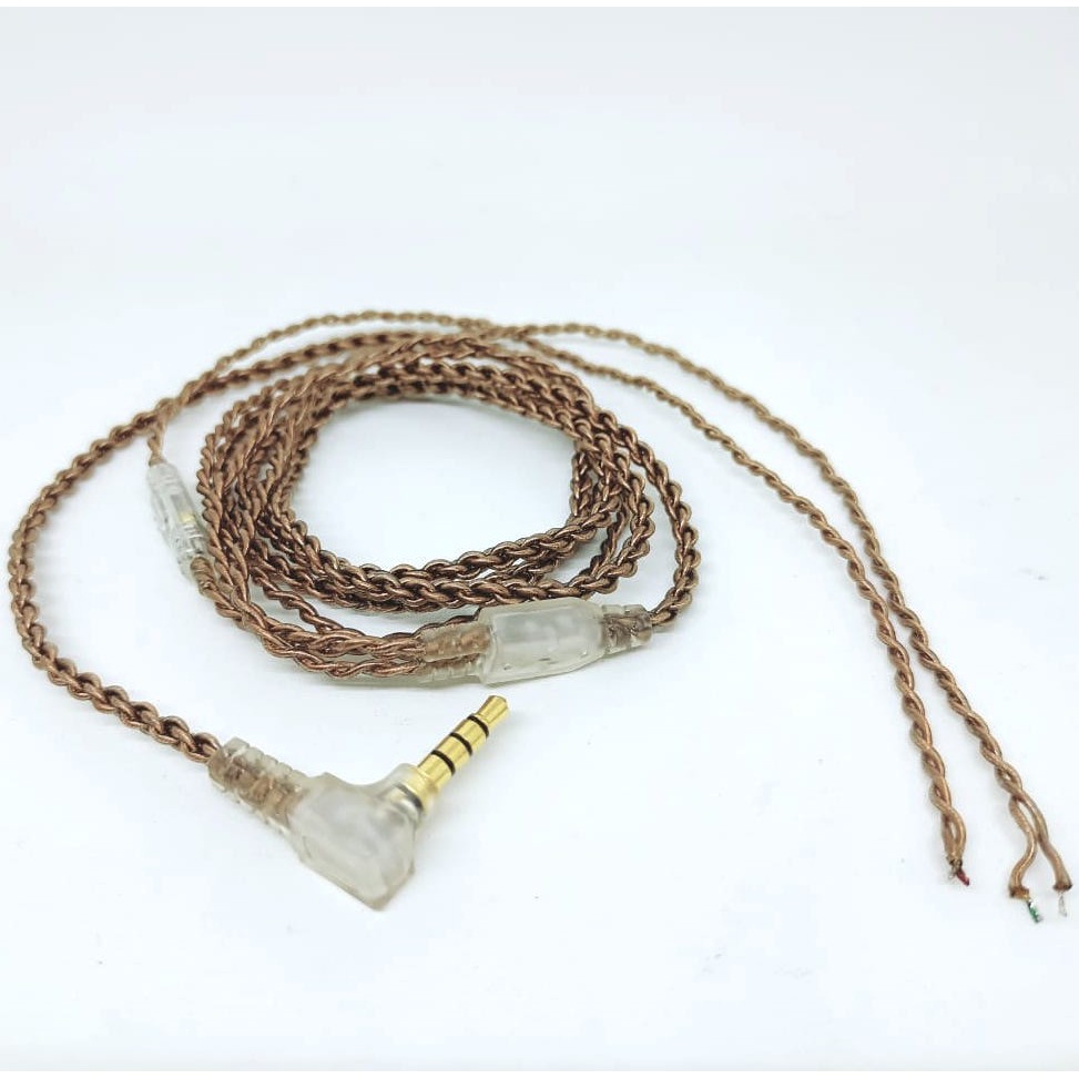 New Braid Copper Transparent Jack L With Mic Cable Replacement