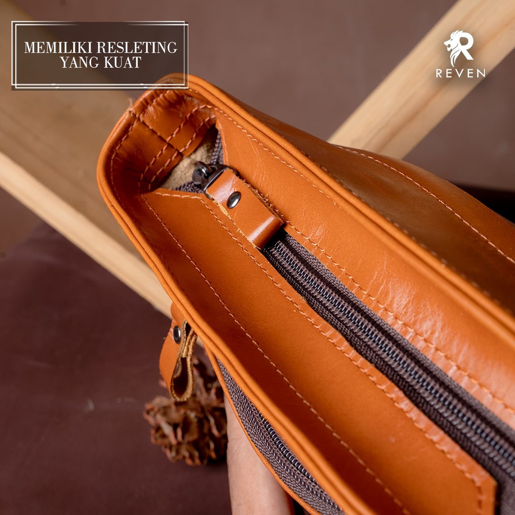 REVEN LEATHER -  Tas Selempang Pria Kulit Asli Reven Key Holder Slingbag