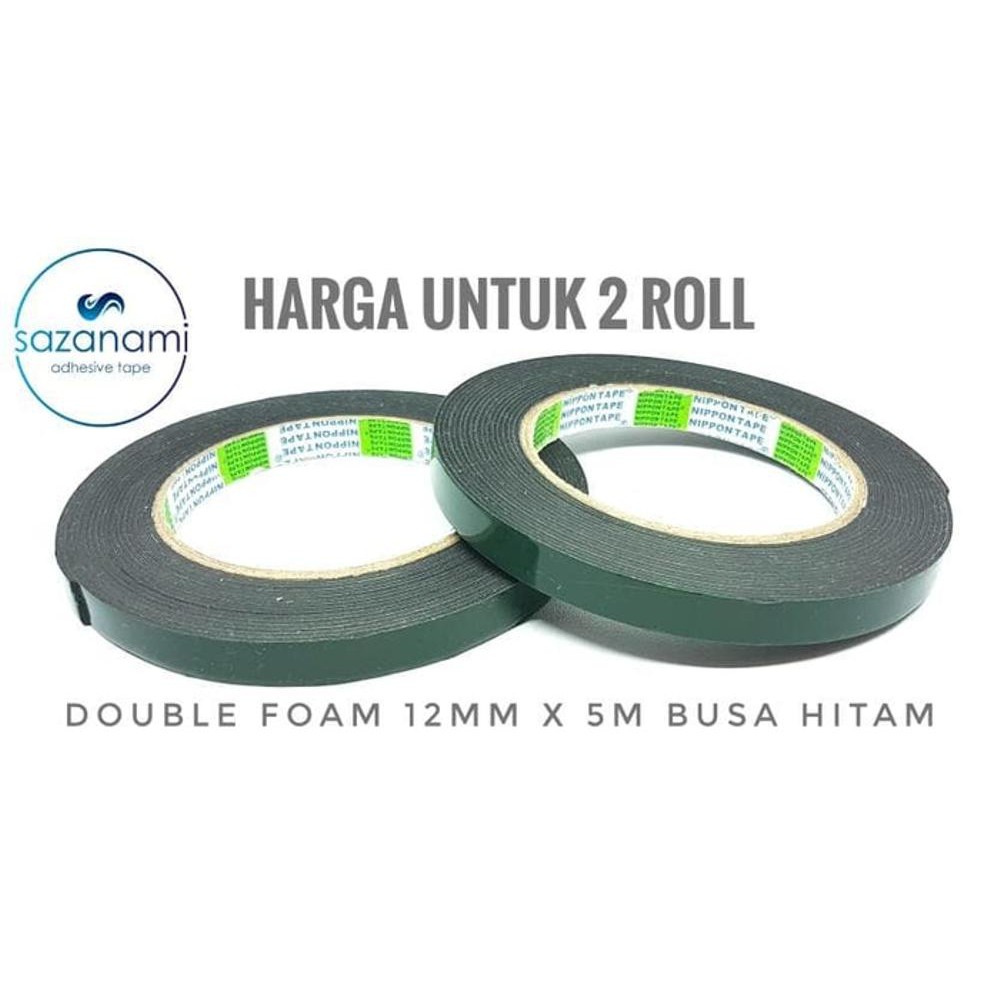 

Nippon Double Tape Foam 12mm x 5m busa Hitam Best Seller
