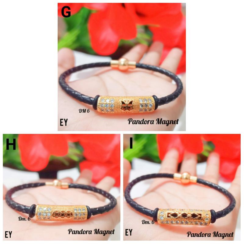 Gelang Pandora kunci Magnet Liontin Tabung Varian Motif dan Warna Limited edition (COD)