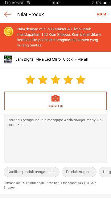 Jam Digital Meja Led Mirror Clock . - Merah