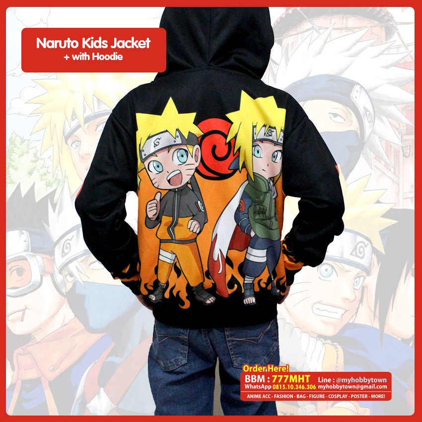 Jaket Hoodie Anime Naruto Anak