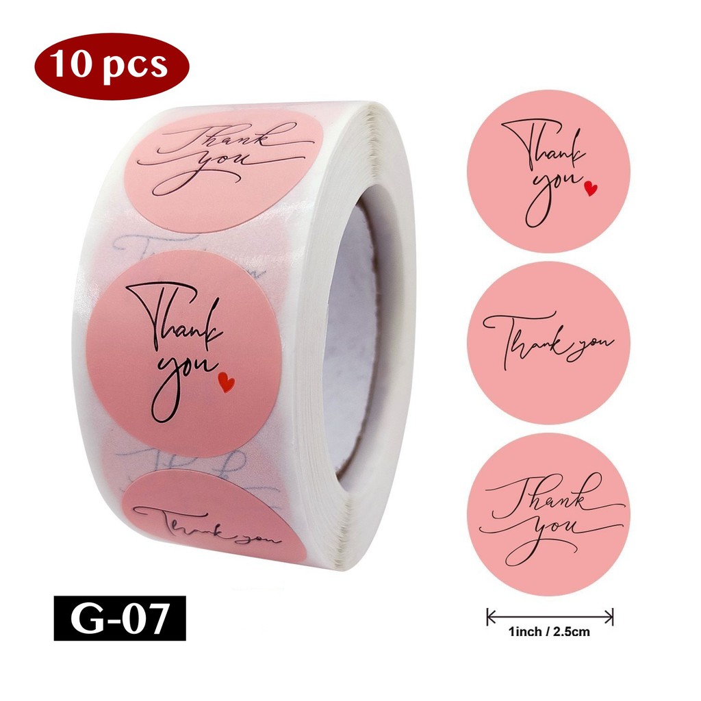 AliMaMa - STIKER THANK YOU 10 PCS - Sticker Terima Kasih Segel Olshop Online Shop Packaging Packing Souvenir Suvenir Import Murah Medan-G-07