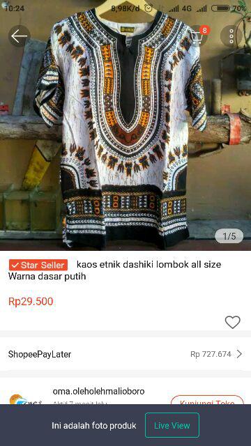 Kaos Dashiki Kaos Jefri Kaos Etnik Dasar Putih Garis Warna