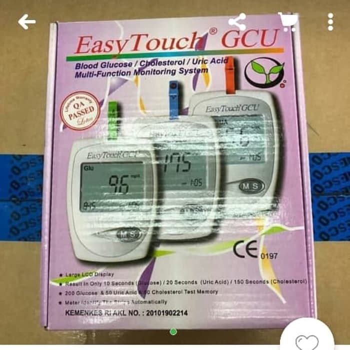 ALAT EASY TOUCH GCU ALAT UKUR GULA DARAH, KOLESTROL, ASAM URAT