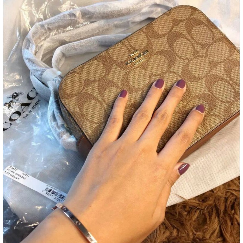 [ORIGINAL 100%] Coach Signature Mini Camera Bag Brown / Preloved Coach Tas Slempang Kecil