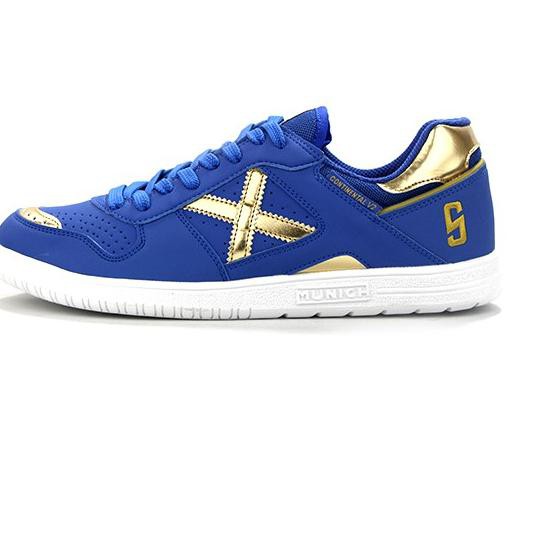 ☂ SEPATU FUTSAL X MUNICH CONTINENTAL V2 05  AZUL ORO ☑