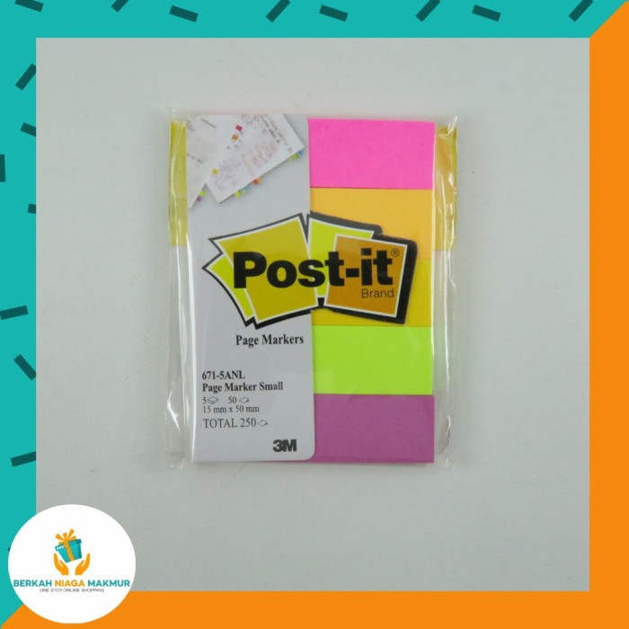 

Post it 3M Page Markers Small - 671-5ANL