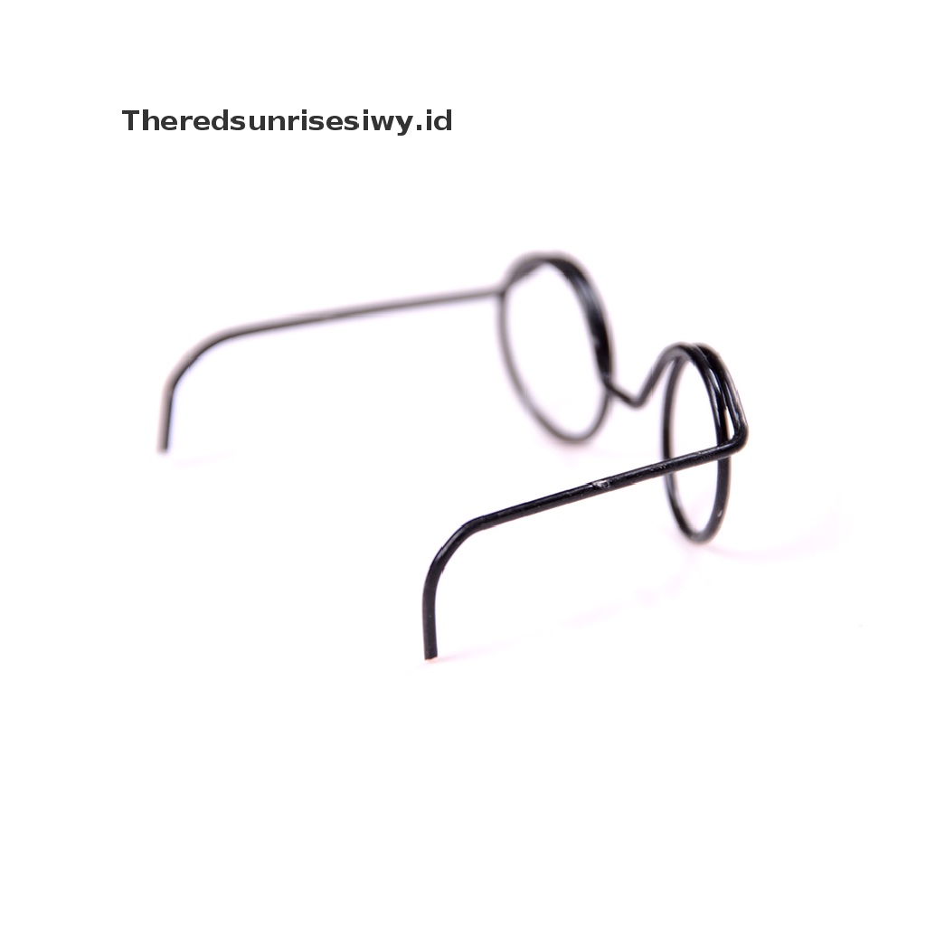 (Theredsunrisesiwy.Id) 2pcs Kacamata Frame Bulat Tanpa Lensa Gaya Retro Untuk Boneka Bjd 1 / 6 30cm