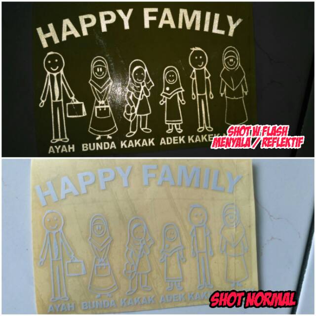 Sticker Happy Family cutting stiker kaca mobil murah