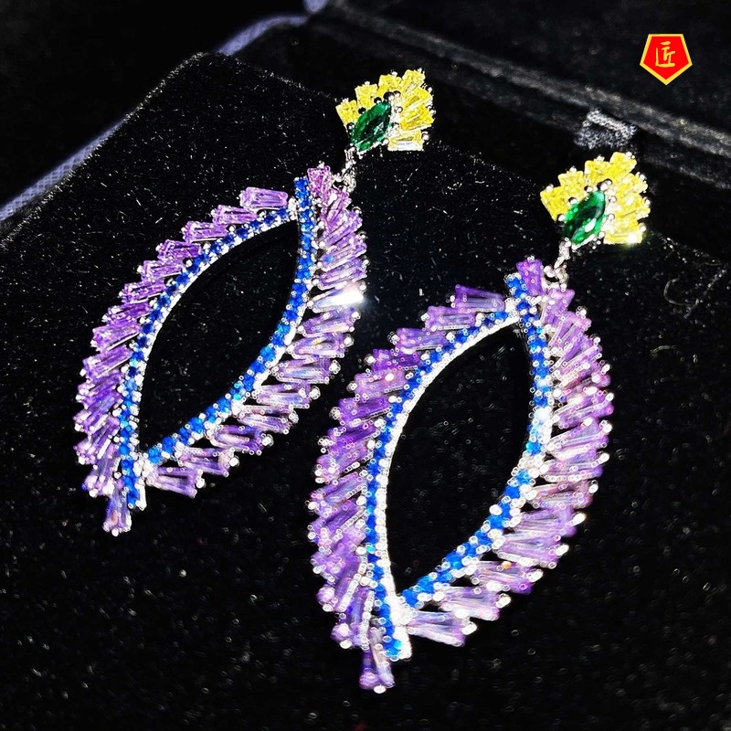 [Ready Stock]Colorful Petals Long Earrings Fairy Elegant